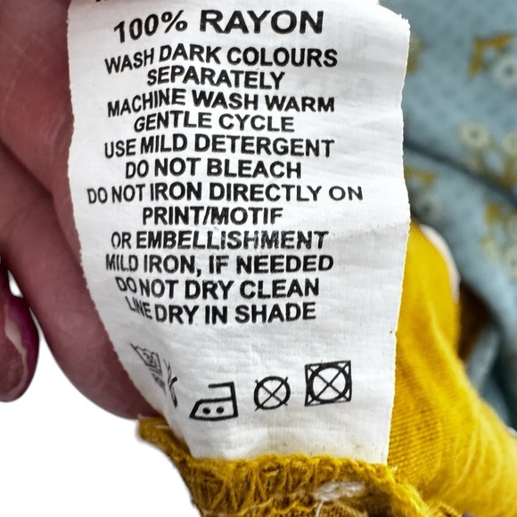 Max Yellow and Blue peasant Top size XL cottagecore boho - Picture 10 of 10